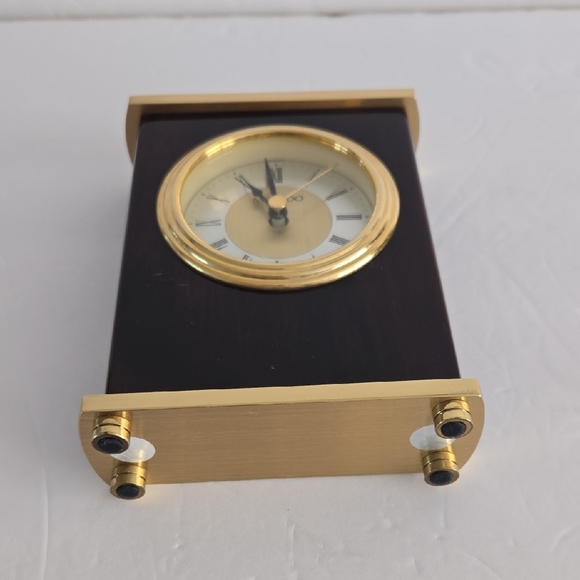 Movado Elegant Gold and Dark Brown Wall Clock - Picture 6 of 9